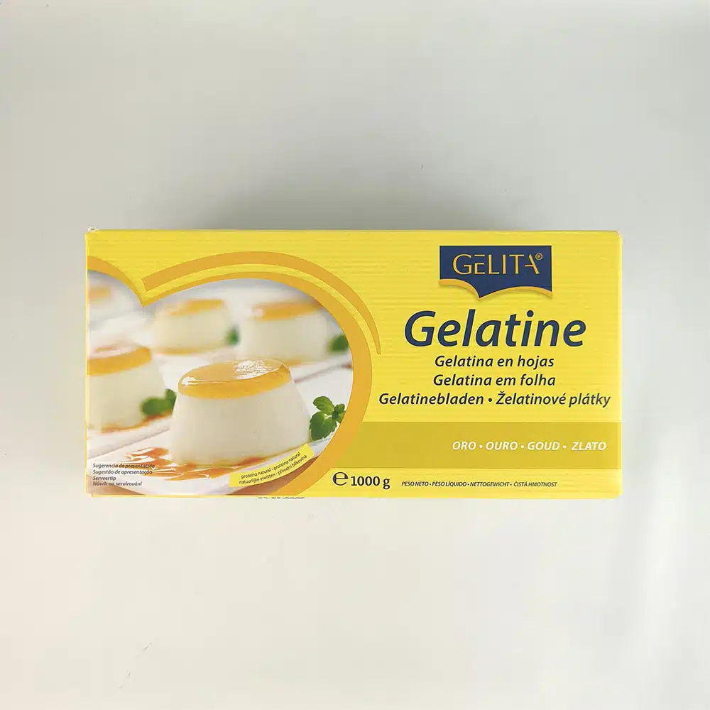 Gelatina hojas oro