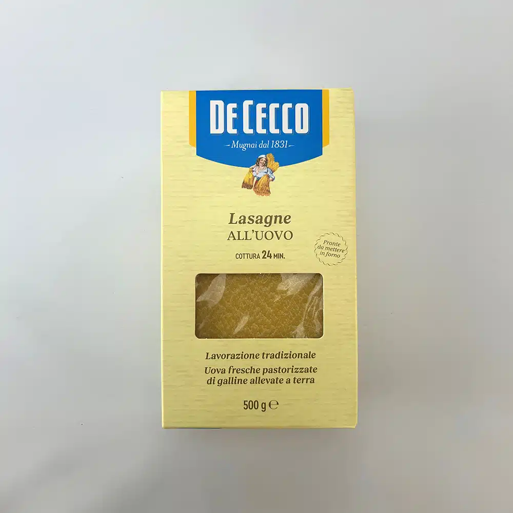 pasta de lasaña de Cecco